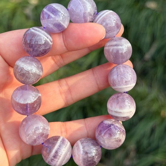 17mm chunky dream amethyst bracelet 1193 - Picture 2 of 9